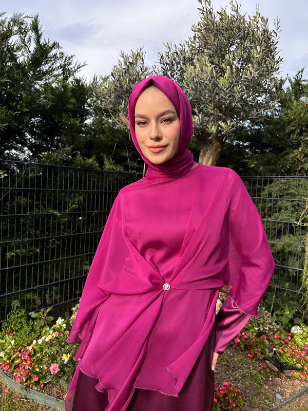 Şifon Şal Mürdüm