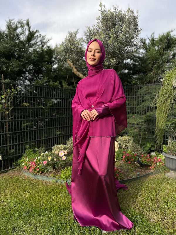 Karla Abiye Elbise Mürdüm